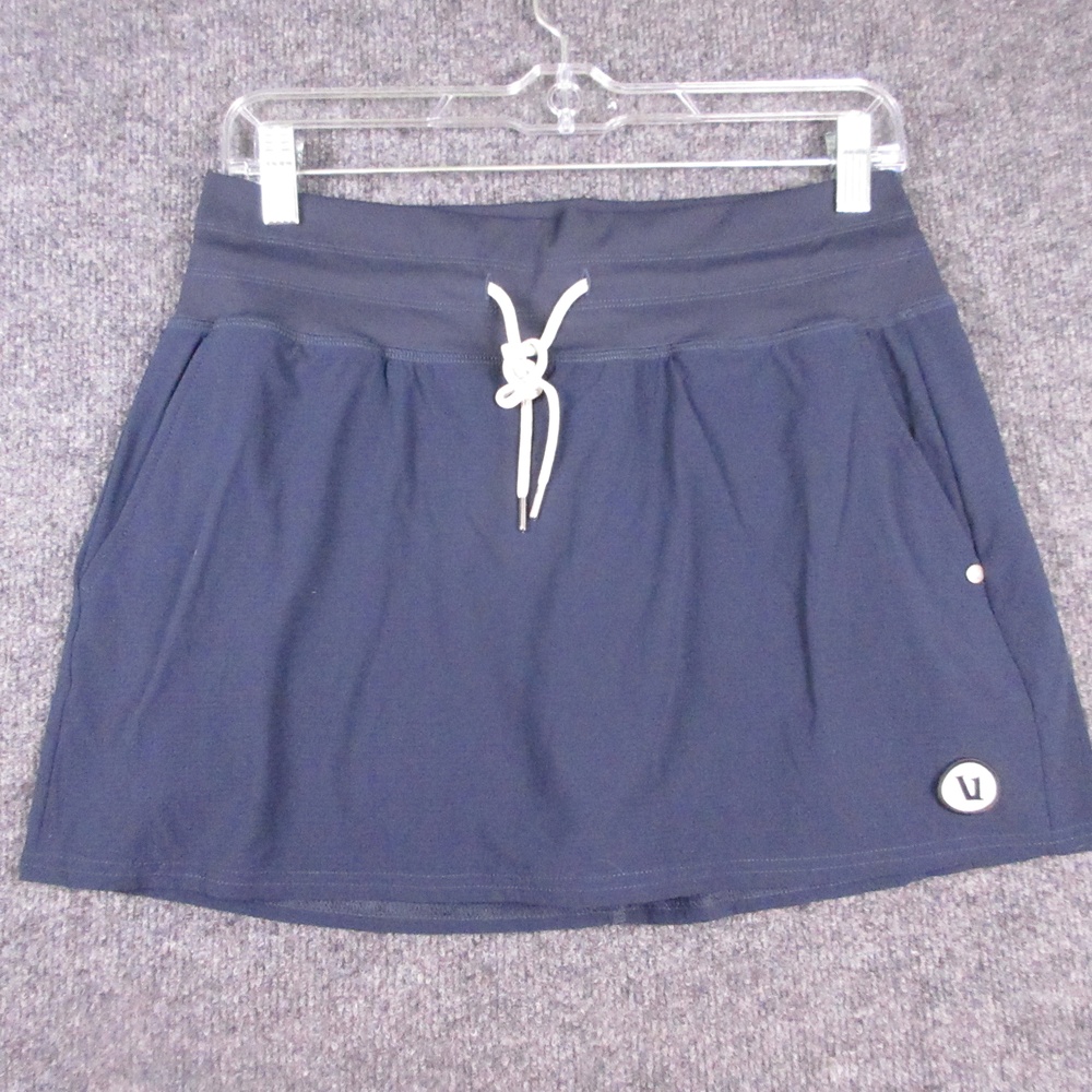Vuori Skort Womens Medium Blue Drawstring Built In Shorts Running Athletic
